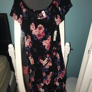 Floral off the shoulder dress with rope belt